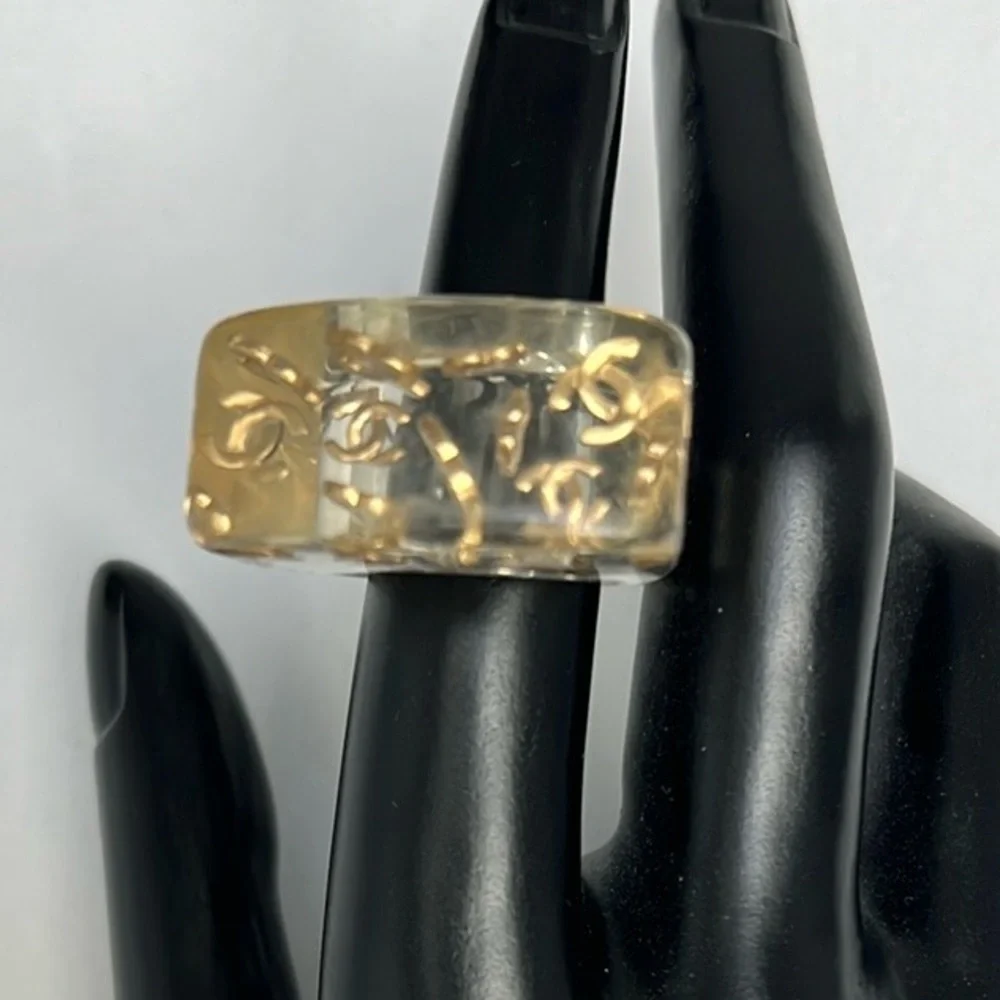 Chanel Lucite Signate Ring